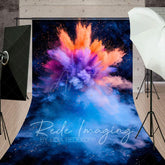 Aperturee - Aperturee Gorgeous Colorful Powder Burst Abstract Sweep Backdrop